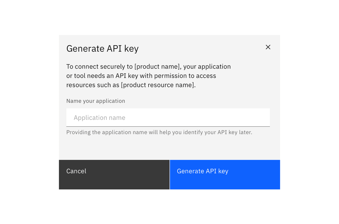 Example of an API key with a custom name Example of an API key with a custom name
