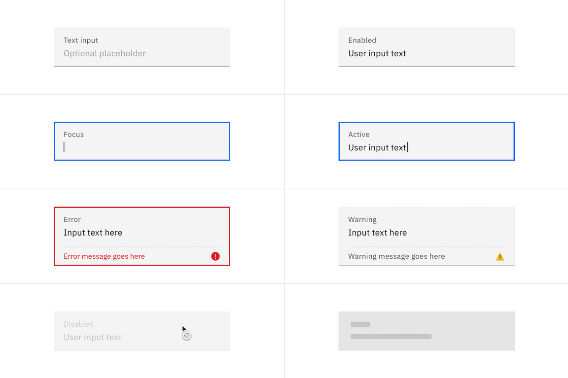 Examples fluid input states